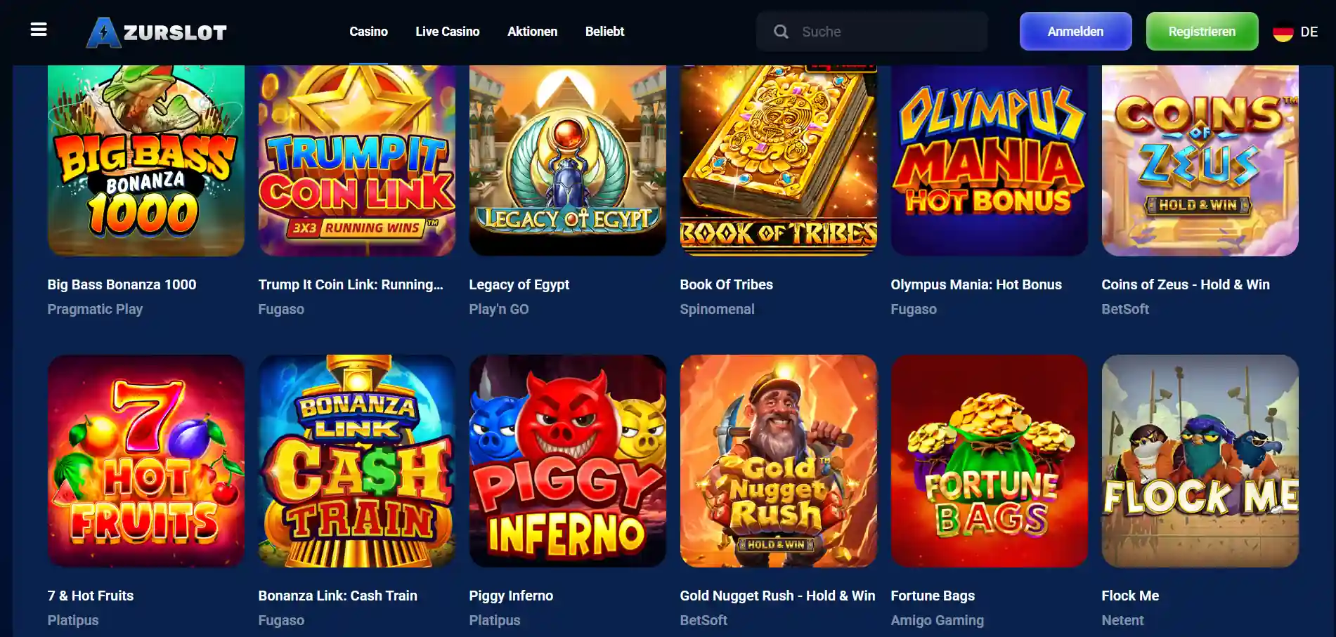 Azurslot Casino-Spiele