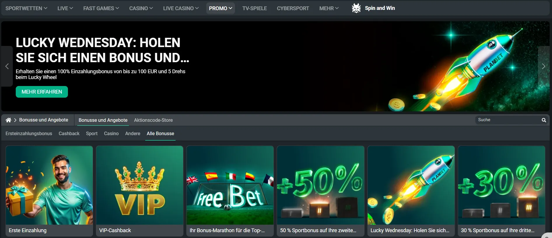 Planbet Casino-Bonus